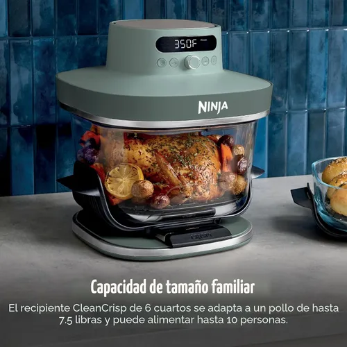 Miniatura 5 de Ninja Crispi Pro - Freidora de aire de vidrio 6 en 1, 6 cuartos de galón, 2.5 cuartos de galón, recipiente de vidrio con tapa, no tóxico