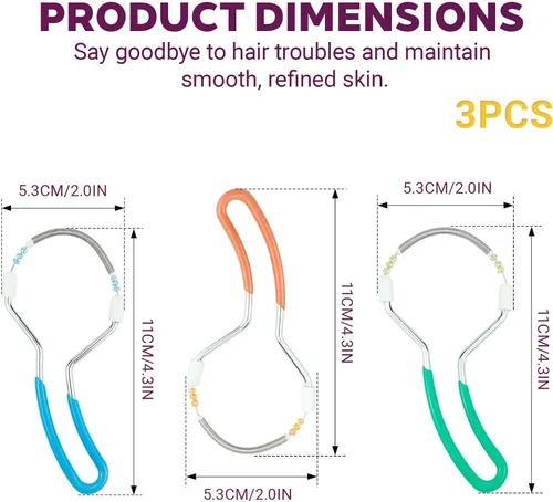 Miniatura 2 de 3 unidades de removedor de vello facial de primavera, depiladora manual para labios superiores, barbilla, herramienta de depilación facial