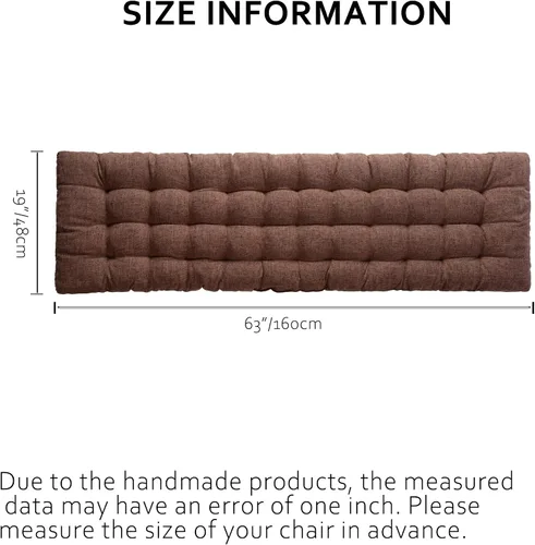 Miniatura 2 de ELFJOY Cojín para silla de descanso, lino sintético, gravedad cero, cojín de banco largo acolchado grueso para sillón reclinable, tumbona, banco