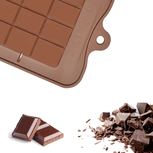 Miniatura 3 de homEdge Break-Apart - Moldes de chocolate, juego de 4 paquetes de moldes antiadherentes de silicona de grado alimenticio para barras de proteína