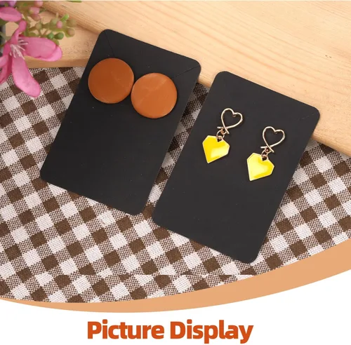 Miniatura 6 de Tanstic Juego de 300 tarjetas de aretes con parte trasera de aretes y bolsas autosellantes, soporte para tarjetas de aretes de 2.36 x 3.54 pulgadas