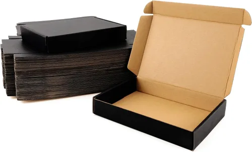 Miniatura 18 de BIOBROWN Cajas de cartón corrugado de 6 x 4 x 3 pulgadas, paquete de 50 cajas pequeñas para embalaje, cajas de envío para pequeñas empresas, negras