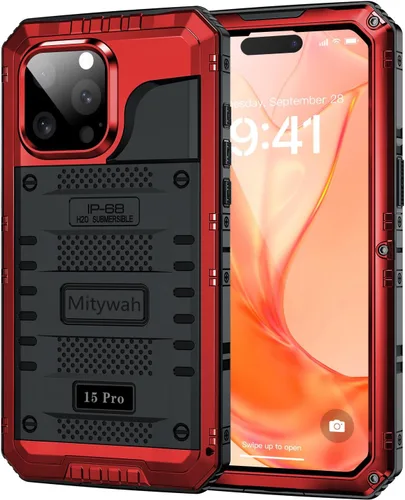 Miniatura 18 de Mitywah Funda impermeable para iPhone 7/iPhone 8 / iPhone SE 2020, funda de metal resistente de grado militar, protección de cuerpo completo