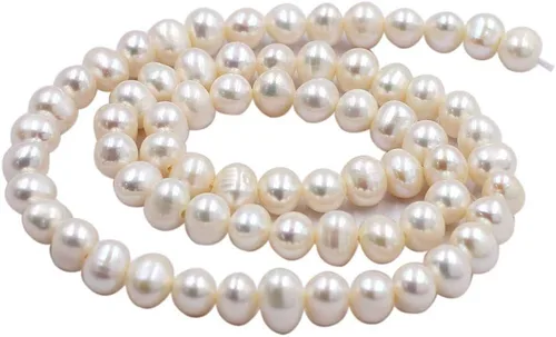 Miniatura 7 de Fabricación de joyas naturales de 0.197-0.236 in cultivadas casi redondas de agua dulce perlas espaciadoras sueltas hebra de 14 pulgadas (rosa)