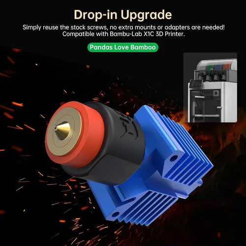 Miniatura 5 de BIQU Panda Revo Hotend para impresora 3D Bambu-Lab X1C, Hotend de alto flujo hasta 40mm3/s, equipado con reemplazo de boquilla rápida E3D