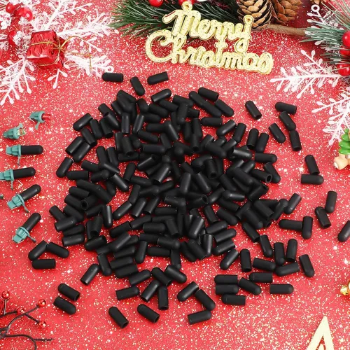 Miniatura 4 de Zonon 200 piezas sin tapas incandescentes de cristal de Navidad LED Glow Plug Cap Light Black Out Cover para luces de Navidad (0.197 x 0.512 in)