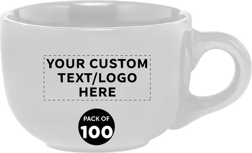 Miniatura 9 de Juego de 10 tazas de capuchino de cerámica personalizadas, 18 onzas, paquete a granel, perfectas para café, té, espresso, cacao caliente y otras