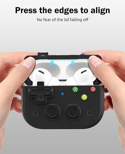 Miniatura 8 de TiMOVO Funda para AirPods Pro 3 (2025) con clip de bloqueo seguro, cubierta protectora a prueba de golpes de concha dura con diseño de consola