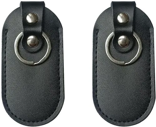 2 unids Dermis USB caja de almacenamiento cubierta de cuero para unidad flash USB fácil almacenamiento (elipsoid)