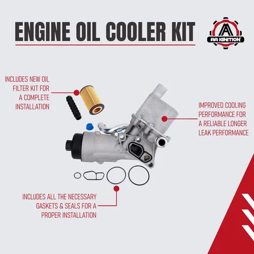 Miniatura 3 de Kit de carcasa del filtro del enfriador de aceite del motor con juntas, tapa y sellos. Reemplaza 55566784, 88179-91400 - Compatible con vehículos