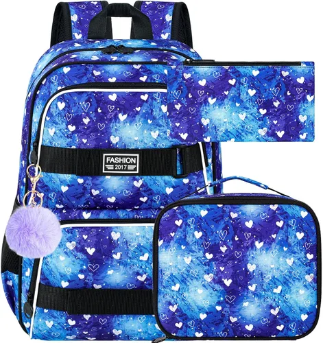 Miniatura 17 de Mochila para laptop, 16 pulgadas, bolsa escolar y bolsa de almuerzo, mochilas resistentes al agua para adolescentes, niñas, mujeres, estudiantes