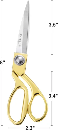 Miniatura 2 de Tijeras de sastre profesionales resistentes, afiladas de acero inoxidable de 8 pulgadas, tijeras de modista doradas, tijeras de tela multiusos