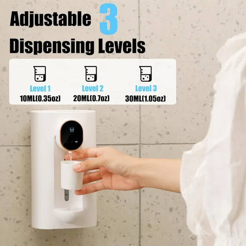 Miniatura 3 de Dispensador automático de enjuague bucal para baño, dispensador de enjuague bucal montado en la pared de 18.3 fl oz, recipiente recargable