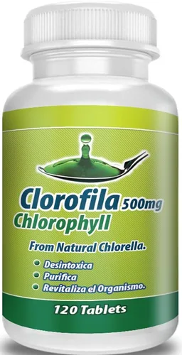 Miniatura 3 de Clorofila en tabletas. Set de 2 frascos con 120 tabletas CADA uno. Desintoxicica y purifica la Sangre, ayuda a la digestión, combate estrenimiento