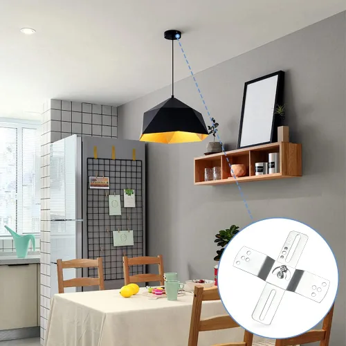 Miniatura 9 de Helunsi 2 juegos de soporte de montaje de lámpara, barra transversal universal de 4 pulgadas para iluminación, placa de montaje de ventilador