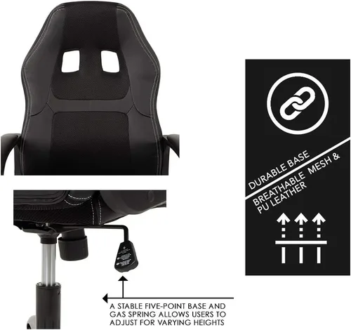 Miniatura 6 de BestOffice - Silla de oficina para escritorio de juegos, silla de juegos de carreras, con respaldo alto, para computadora, giratoria, silla