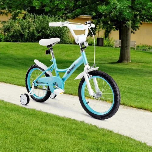 Miniatura 8 de Bicicleta para niños de 14, 16 y 18 pulgadas para niños y niñas de 3 a 9 años, bicicleta infantil con campana y ruedas de entrenamiento, múltiples