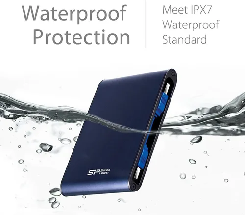 Miniatura 4 de Silicon Power - Armadura de disco duro externo portátil resistente de 2 TB A80, resistente al agua, USB 3.0 para PC, Mac, Xbox y PS4, azul