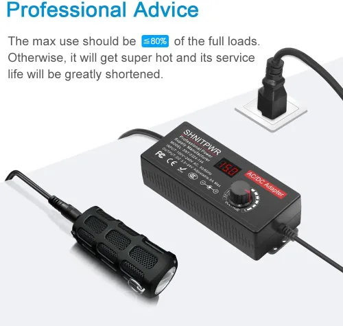 Miniatura 7 de SHNITPWR Fuente de alimentación universal DC 24 V 12 V 5 V 6 V 9 V 14 V 19 V Adaptador de CA/CC ajustable 100 V ~ 240 V CA a CC Convertidor