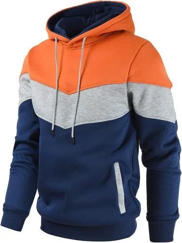 Miniatura 2 de Gesean - Sudadera con capucha de manga larga para hombre, diseño de bloque de color, estilo casual, con bolsillo