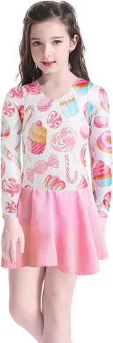 Miniatura 3 de Leotardos de gimnasia con falda para niñas, tutú de ballet, vestido de danza, leopardo, sirena, unicornio, falda de gimnasia
