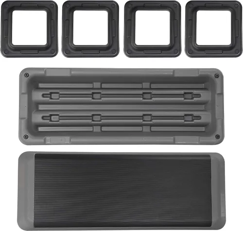Miniatura 7 de Escalón aeróbico ajustable para entrenamiento, plataforma de ejercicios con 4 elevadores, superficie antideslizante para entrenamiento de gimnasio