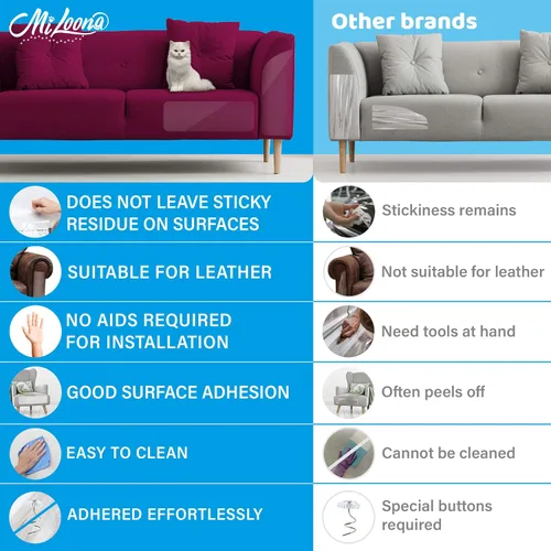 Miniatura 3 de Protector de muebles antiarañazos para gatos, protector de arañazos de sofá contra gatos, protección de muebles contra arañazos de gatos (10XL)