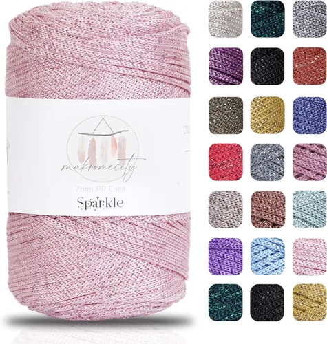 Miniatura 69 de Makromecity, 2 carretes de cordón de macramé de poliéster de 2 mm x 250 yardas (750 pies) de 2 mm de cordón de polipropileno para macramé, ideal