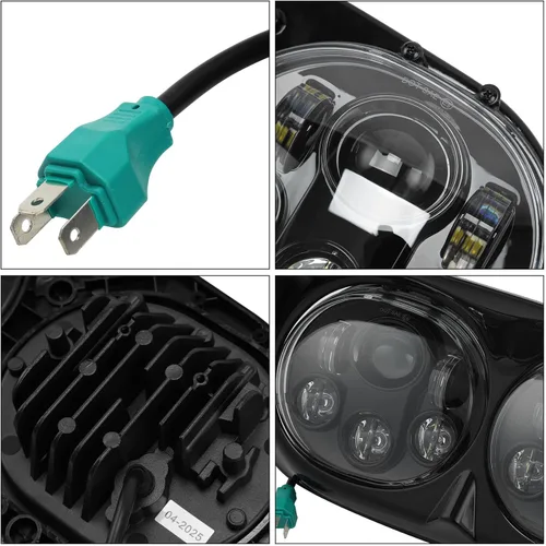 Miniatura 9 de TCMT Carenado exterior interior y proyector de faros delanteros LED dual de 5.75 pulgadas para modelos Harley Road Glide FLTR 1998-2013 Road Glide