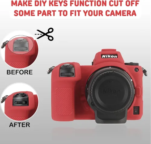 Miniatura 8 de Funda de cámara para Nikon Z6 Z6II Z7 Z7II - Funda protectora de silicona para DSLR, jaula desmontable, a prueba de golpes, a prueba de polvo (rojo)
