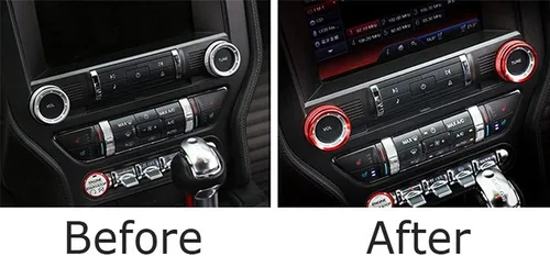 Miniatura 2 de iJDMTOY 2 fundas deportivas de aluminio anodizado rojo estéreo de audio de volumen de sintonizador de radio interruptor de control de anillo