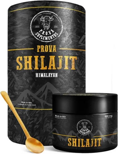 Resina Shilajit pura del Himalaya | 85+ oligominerales, 75% ácido fúlvico | Informe de prueba de laboratorio incluido | 500 mg porciones (1.76 oz)