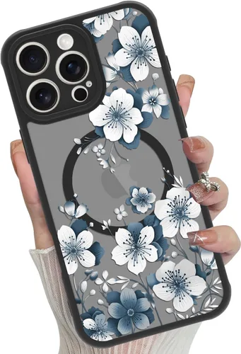 Miniatura 75 de Funda magnética para iPhone 17 Pro [compatible con MagSafe], bonita funda de moda con estampado de leopardo negro, translúcida, mate, parte trasera