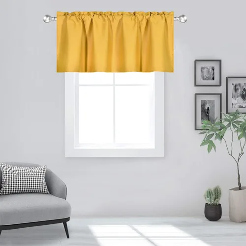 Miniatura 18 de DECOVSUN Cenefas Aqua para ventanas de cocina, con bolsillo para barra, opacas, con aislamiento térmico, 1 panel de 42 x 18 pulgadas