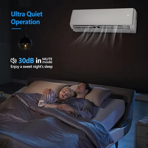 Miniatura 5 de Bonnlo Aire acondicionado y calentador mini split habilitado para Wifi de 17000 BTU, 17 SEER2 230 V inversor de pared sin conductos, unidad de CA