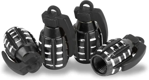 SINGARO - 4 tapas de vástago de válvula de aluminio, granada de mano decorativas para válvulas de neumáticos, adecuadas para coches, camiones, SUV,