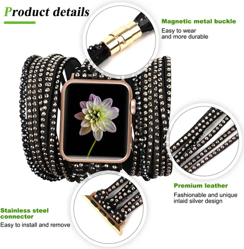 Miniatura 6 de VIQIV Correa de reloj compatible con Apple Watch Ultra Band de 1.929 in 1.772 in 1.732 in 1.654 in 1.614 in 1.575 in 1.496 in iWatch Series SE 9 8 7