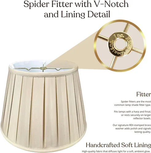 Miniatura 4 de Royal Designs, Inc. Empire English Pleat Lamp Shade, BSO-724-14BG, 10 x 14.5 x 10, Beige
