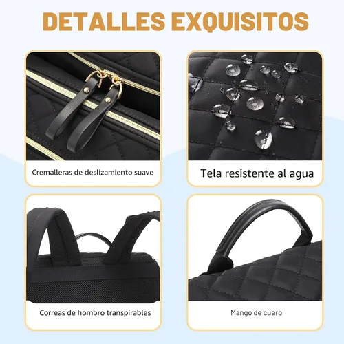 Miniatura 6 de LORADI Mochila ligera para pañales con clips para cochecito, bolsillos aislados, artículos esenciales para baby shower, color negro