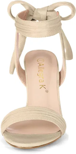 Miniatura 2 de Allegra K Sandalias de tacón grueso con puntera abierta para mujer