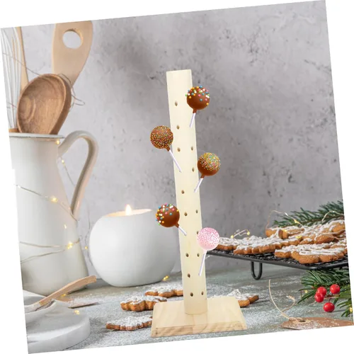 Miniatura 9 de 1 soporte de exhibición de paletas de madera, soporte resistente para postres para fiestas y eventos, práctico estante de presentación de dulces