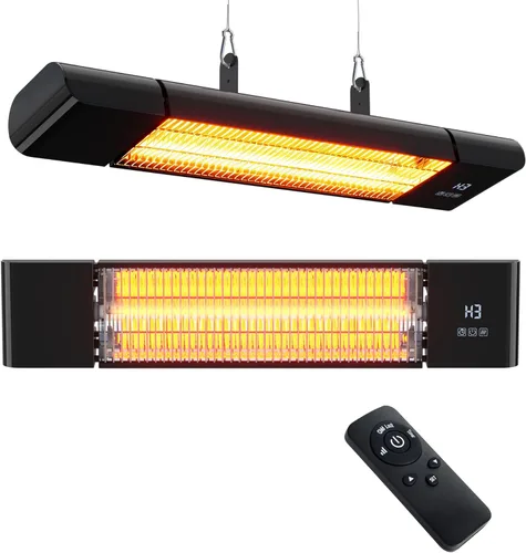 Calentador eléctrico infrarrojo para patio, calentador eléctrico para patio al aire libre, colgante y calentador montado en el techo para patio,