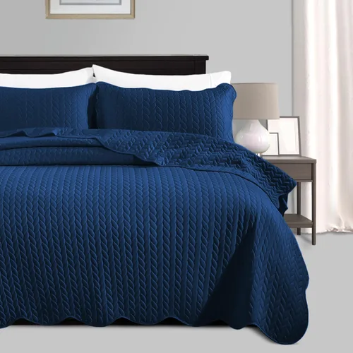 Miniatura 434 de MOONLIGHT20015 Edredón tamaño King (106 x 96 pulgadas) con 2 fundas de almohada (20 x 36 + 2 pulgadas) para todas las estaciones, juego de cama Azul