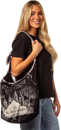 Miniatura 5 de Harry Potter The Marauder's Map Hogwarts - Bolso cruzado de hombro con correa ajustable, Negro