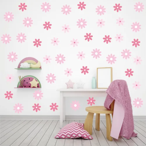 Miniatura 16 de Calcomanías de pared de estrellas coloridas para dormitorio de niños y niñas, calcomanías de pared de estrellas extraíbles de tamaño mixto