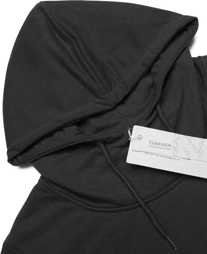 Miniatura 4 de COOFANDY - Sudadera larga con capucha para hombre, diseño hip hop tipo capa, de mezcla de algodón
