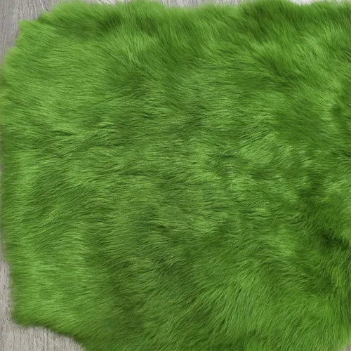 Miniatura 5 de Piel de conejo curtida naturalmente (piel de conejo de 10" por 12" con calidad de cuero para coser) Verde