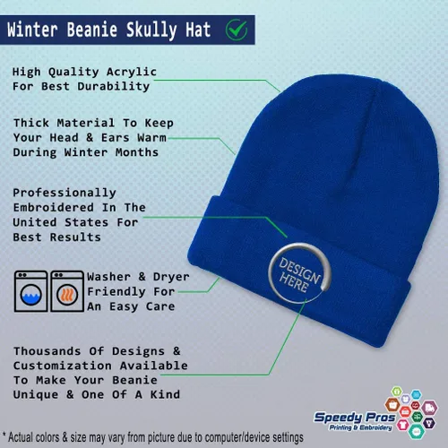 Miniatura 25 de Gorro de invierno para hombres y mujeres, gorro de acrílico con texto personalizado personalizado