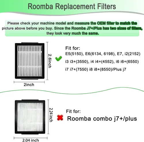 Miniatura 5 de Piezas de repuesto para iRobot Roomba i3 i3+ i4 i4+ i5 i5+ i7 i7+ i8 i8+ j5 j5+ j7 E5 E6 E7 series e, i y j Aspiradoras Robot Kit de Reposición 2