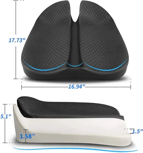Miniatura 5 de Cojín de asiento de coche para asiento de coche y camión, silla de oficina, sillas de ruedas, soporte de coxis, ciática, alivio del dolor de espalda